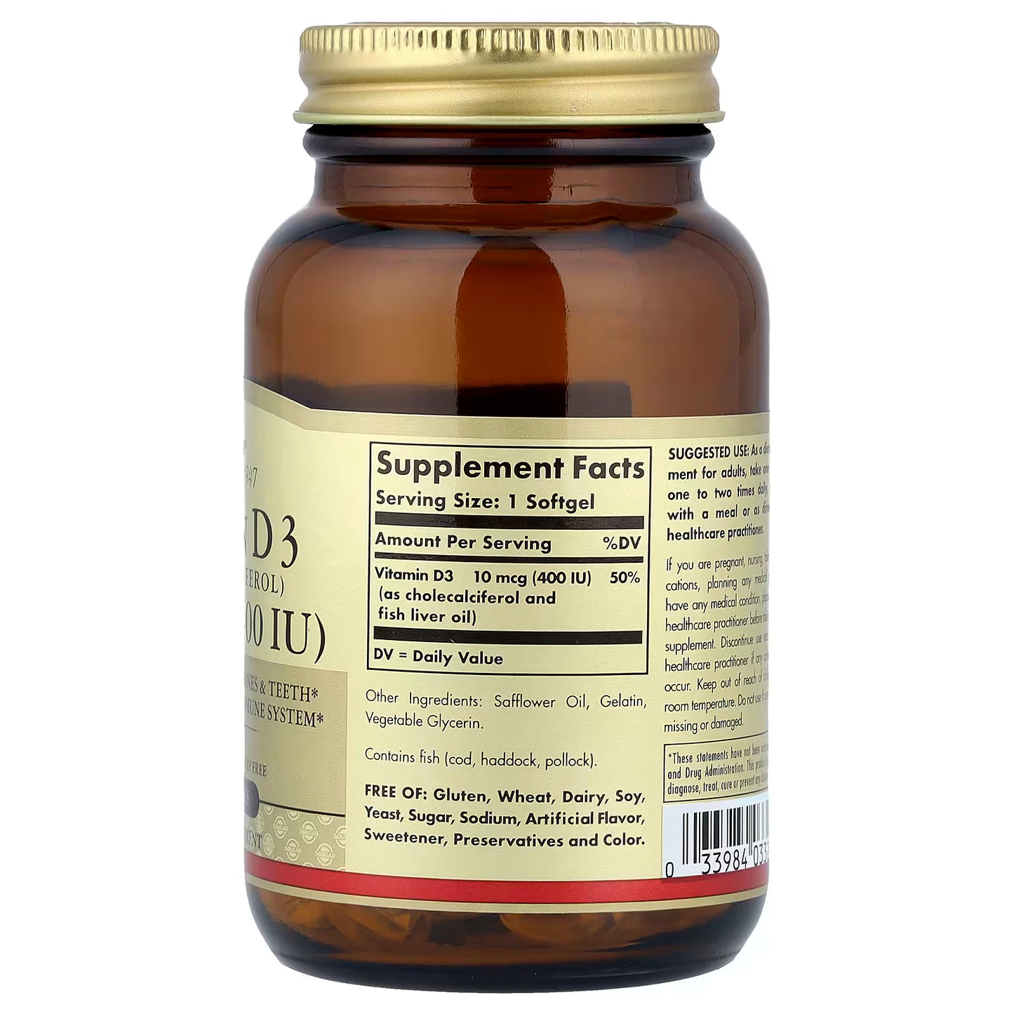 Vitamin D3 10 MCG (400IU) - SOLGAR