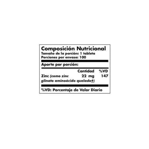 Chelated Zinc – 100 Tabletas - SOLGAR