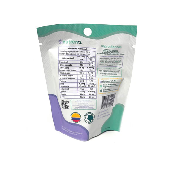Chips de Chocolate Zero 60% Cacao - Sinutrenti