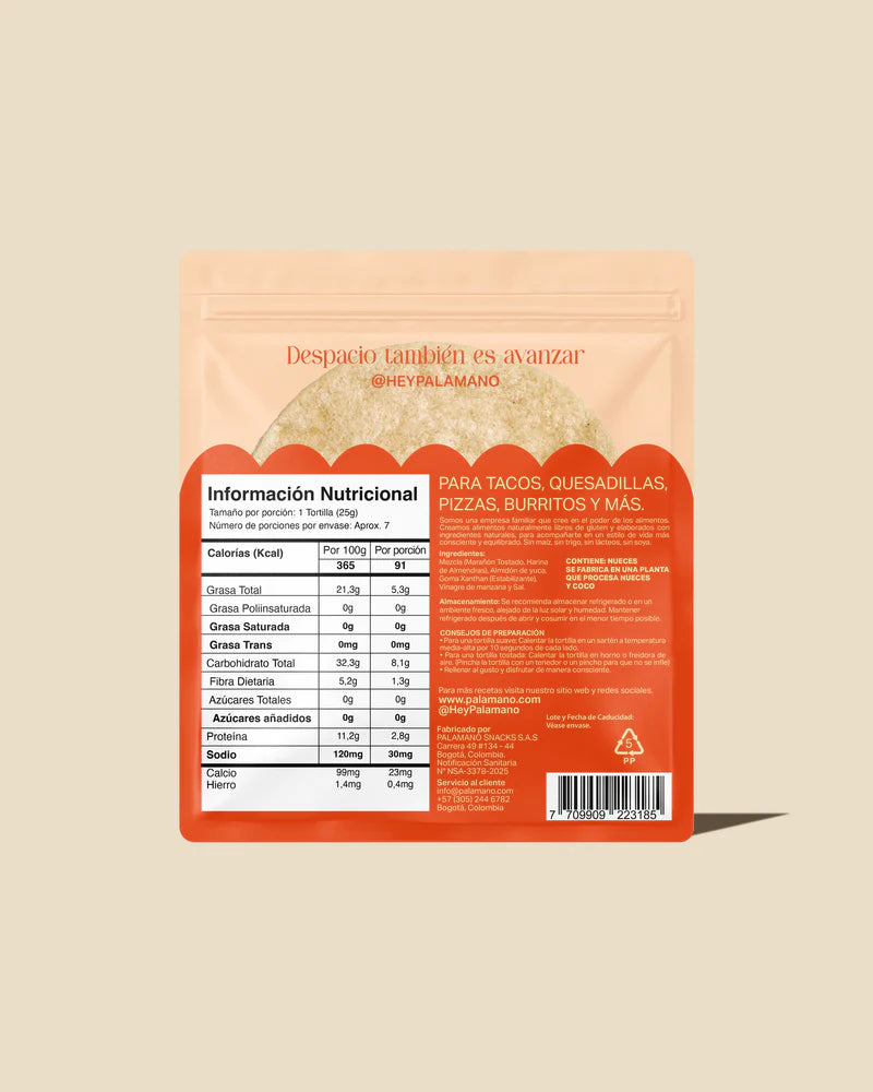 Tortillas de Marañón · Sin Gluten - Palamano