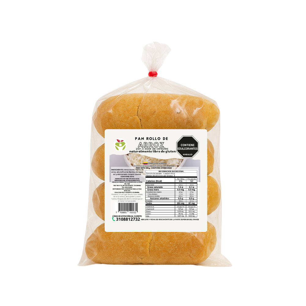 Pan Rollo de Arroz 330g · Sin Gluten - AlimVida