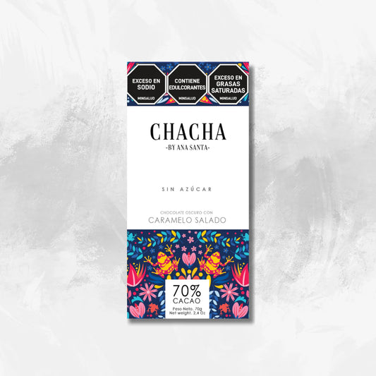 Chocolate Caramelo O Salado 70% Cacao · Sin Azúcar - Chacha