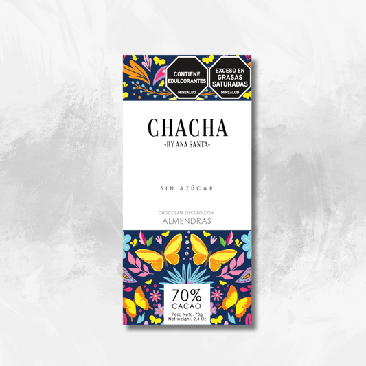 Chocolate Almendras 70% Cacao · Sin Azúcar - Chacha