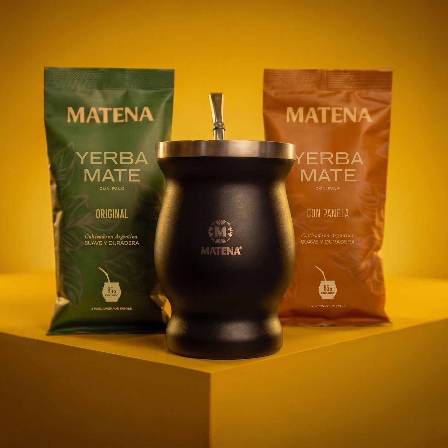 Kit Matero - Mate, Bombilla y 2 Yerbas Mate