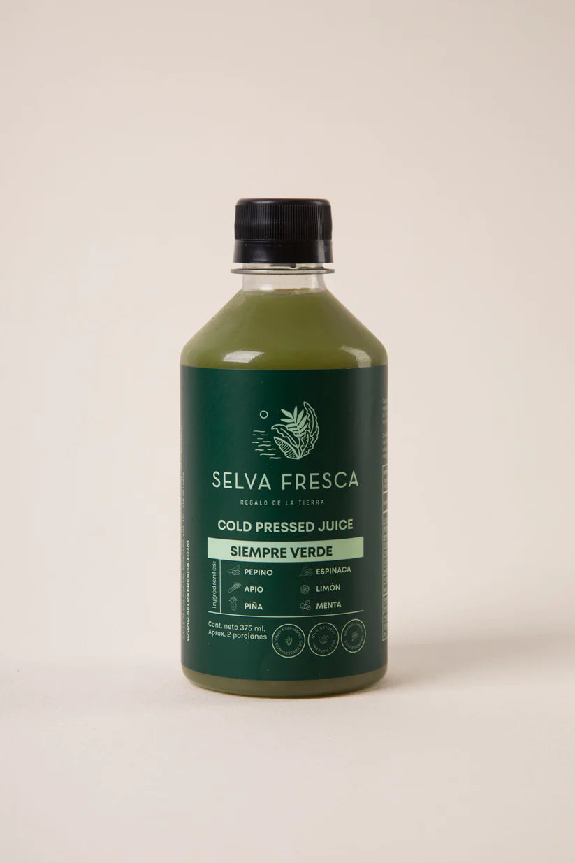 Siempre Verde 375ml · Jugo Verde Natural · Selva Fresca