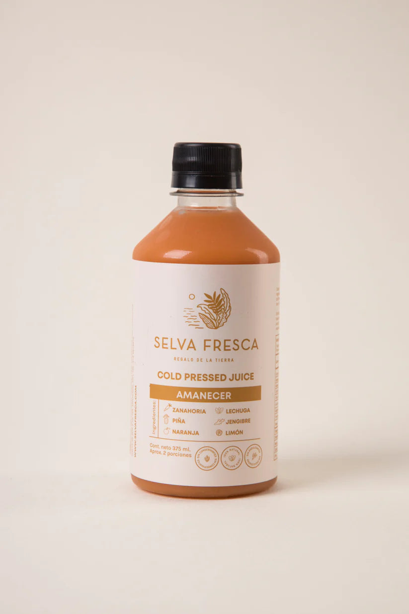 Amanecer 375ml · Jugo Natural Vigorizante · Selva Fresca