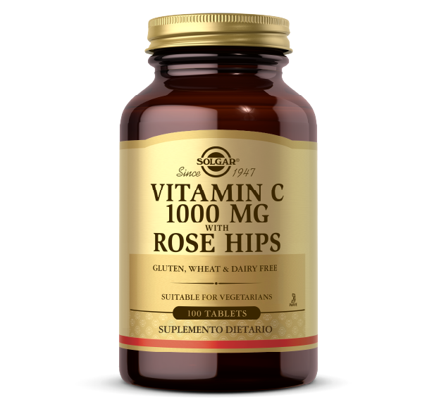 Vitamina C 1000 mg con Rose Hips 100 Tabletas - SOLGAR