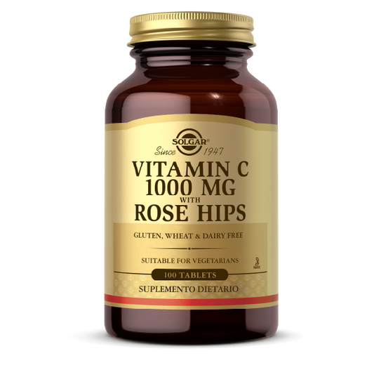 Vitamina C 1000 mg con Rose Hips 100 Tabletas - SOLGAR
