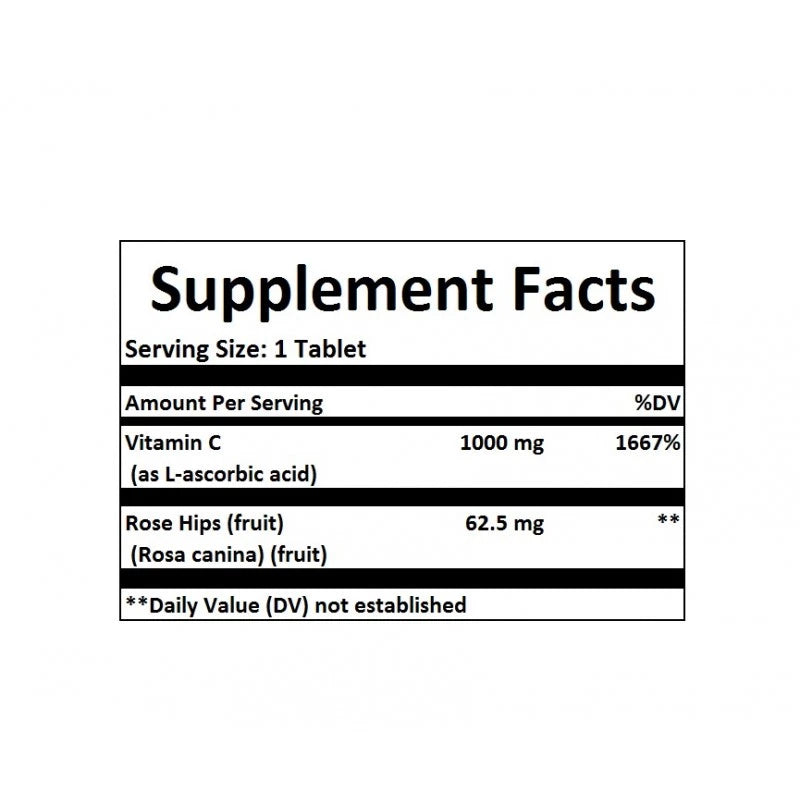 Vitamina C 1000 mg con Rose Hips 100 Tabletas - SOLGAR
